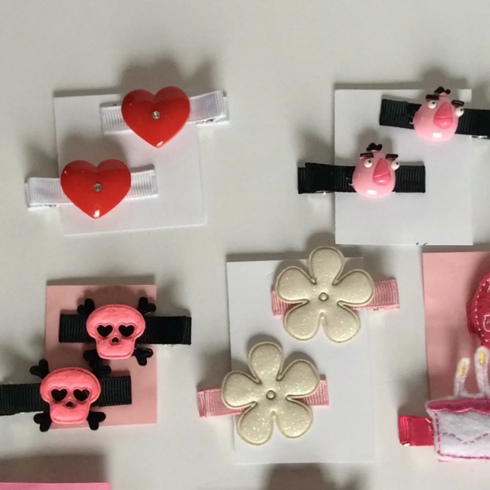 10 sets of Hair Brats Used Barrettes Clips Etc Handmade New